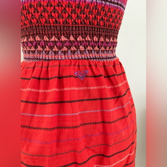 Roxy | Smocked Mini Dress | Doll | Aztec Red | Women’s Small - Picture 4 of 5